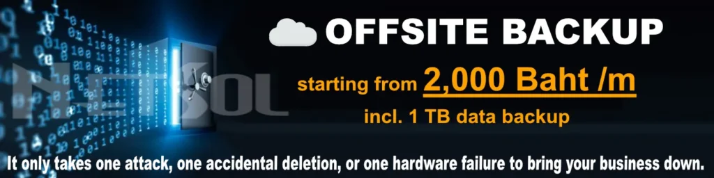 Illustration representing a managed backup services with secure cloud storage and data protection icons
